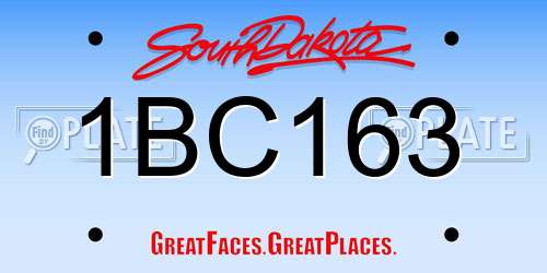 1BC163 South Dakota License Plate