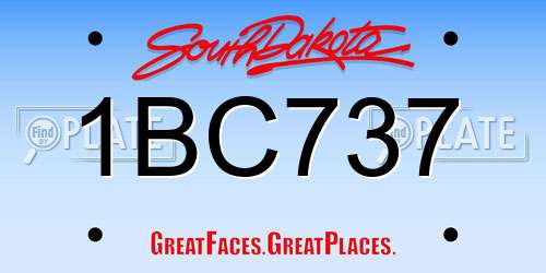 1BC737 South Dakota License Plate