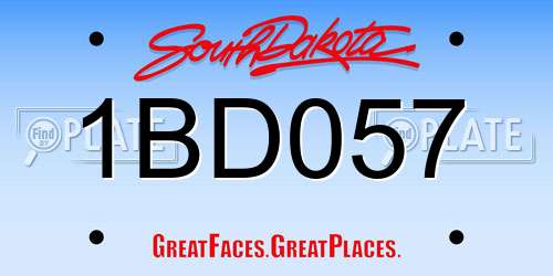 1BD057 South Dakota License Plate