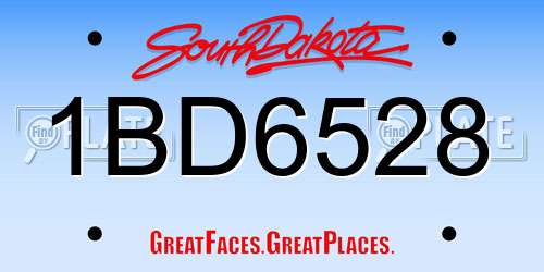1BD6528 South Dakota License Plate
