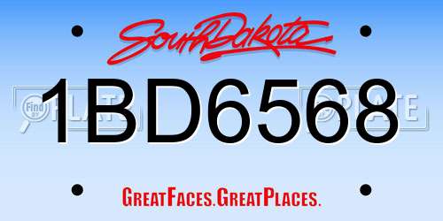 1BD6568 South Dakota License Plate