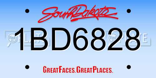 1BD6828 South Dakota License Plate