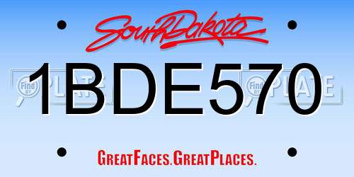 1BDE570 South Dakota License Plate
