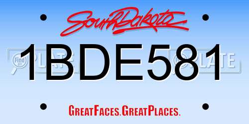 1BDE581 South Dakota License Plate