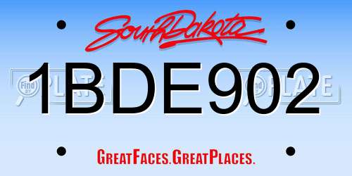 1BDE902 South Dakota License Plate