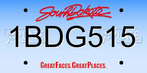 1BDG515 South Dakota License Plate