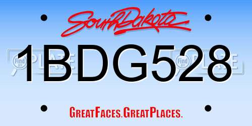 1BDG528 South Dakota License Plate
