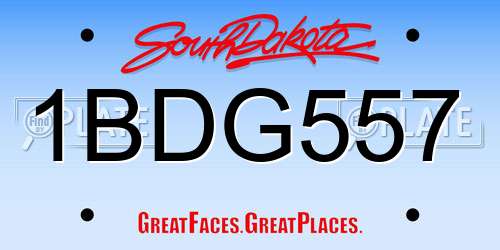 1BDG557 South Dakota License Plate