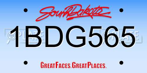 1BDG565 South Dakota License Plate