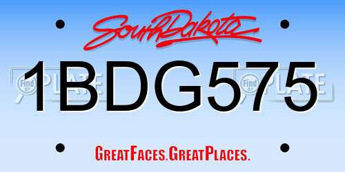 1BDG575 South Dakota License Plate