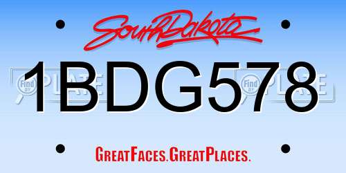 1BDG578 South Dakota License Plate