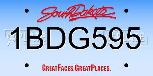 1BDG595 South Dakota License Plate