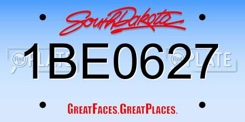 1BE0627 South Dakota License Plate