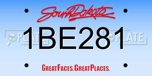 1BE281 South Dakota License Plate