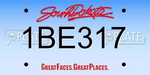 1BE317 South Dakota License Plate