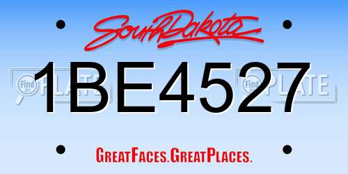 1BE4527 South Dakota License Plate