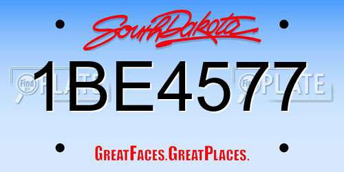 1BE4577 South Dakota License Plate