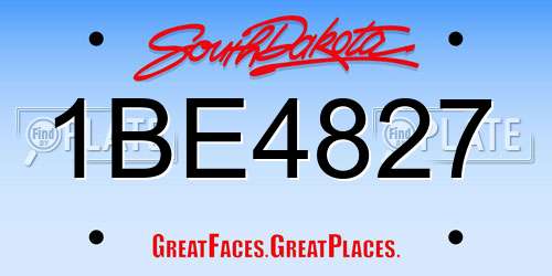 1BE4827 South Dakota License Plate