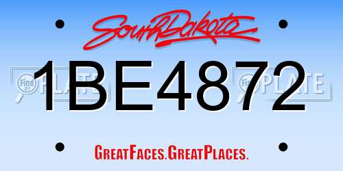 1BE4872 South Dakota License Plate