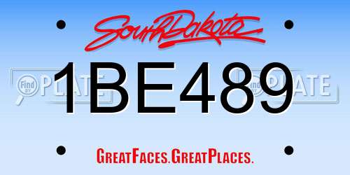 1BE489 South Dakota License Plate