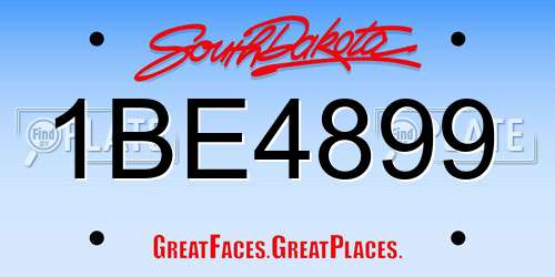1BE4899 South Dakota License Plate