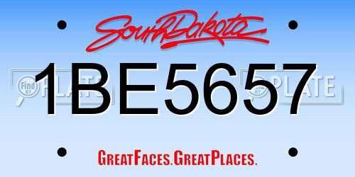 1BE5657 South Dakota License Plate
