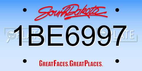 1BE6997 South Dakota License Plate