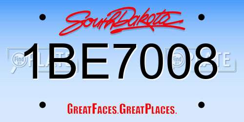 1BE7008 South Dakota License Plate