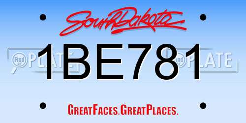 1BE781 South Dakota License Plate