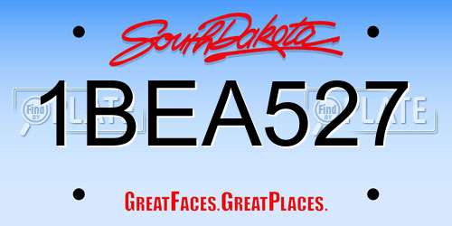 1BEA527 South Dakota License Plate