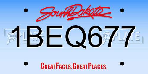 1BEQ677 South Dakota License Plate