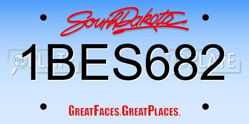 1BES682 South Dakota License Plate