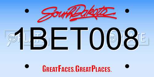 1BET008 South Dakota License Plate