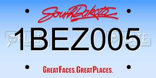 1BEZ005 South Dakota License Plate