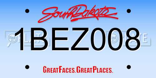 1BEZ008 South Dakota License Plate