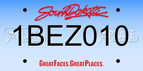1BEZ010 South Dakota License Plate
