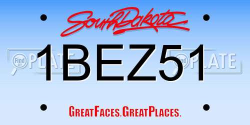 1BEZ51 South Dakota License Plate