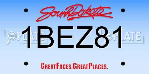 1BEZ81 South Dakota License Plate