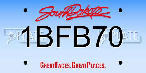 1BFB70 South Dakota License Plate