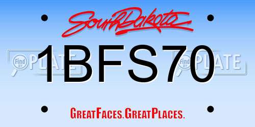 1BFS70 South Dakota License Plate