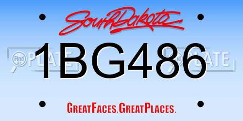 1BG486 South Dakota License Plate