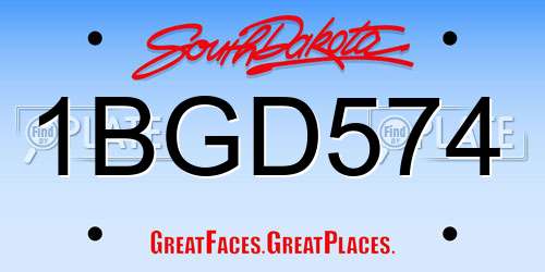1BGD574 South Dakota License Plate