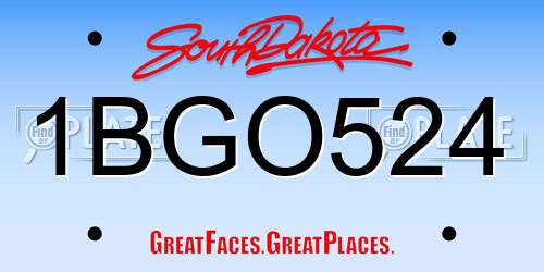 1BGO524 South Dakota License Plate