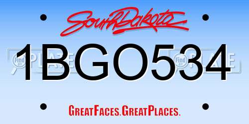1BGO534 South Dakota License Plate