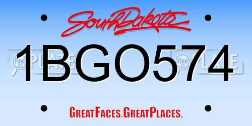 1BGO574 South Dakota License Plate