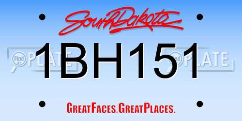 1BH151 South Dakota License Plate