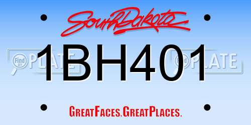 1BH401 South Dakota License Plate