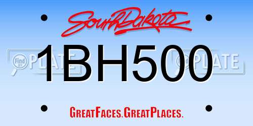 1BH500 South Dakota License Plate