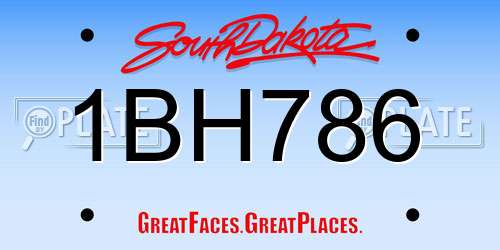 1BH786 South Dakota License Plate