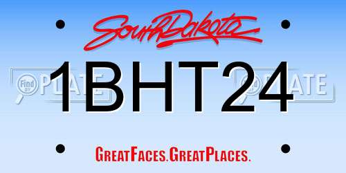 1BHT24 South Dakota License Plate